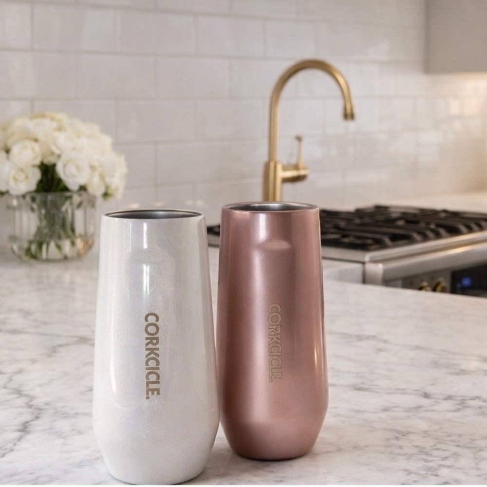 Corkcicle Iridescent and Rose Stemless Champagne Flutes - Set of 2